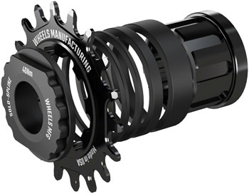 Wheels Manufacturing SOLO-SPLINE Micro Spline Single Speed Conversion Kit - 18t, For Shimano Micro Spline Hub Bodies, Black EA Single-Speed Conversion Kits