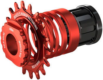 Wheels Manufacturing SOLO-SPLINE Micro Spline Single Speed Conversion Kit - 18t, For Shimano Micro Spline Hub Bodies, Red EA Single-Speed Conversion Kits
