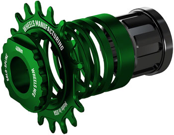 Wheels Manufacturing SOLO-SPLINE Micro Spline Single Speed Conversion Kit - 18t, For Shimano Micro Spline Hub Bodies, Green EA Single-Speed Conversion Kits