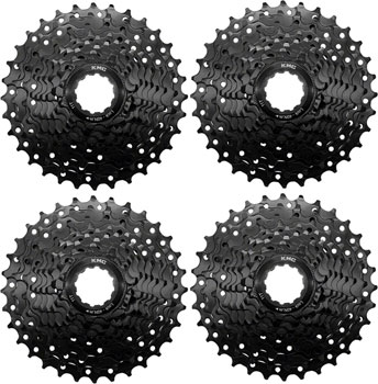 KMC REACT Cassette - 9-Speed, 11-32t, HG Driver Compatible, Black, 4 pk. Black BOX Cassettes