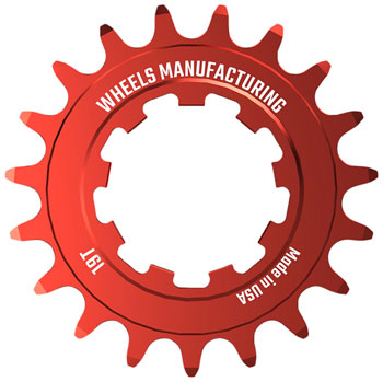 Wheels Manufacturing SOLO-SPEED Cog - 19t, Fits SOLO-SPLINE and SOLO-XD kits, Red EA Drivers and Single Cogs