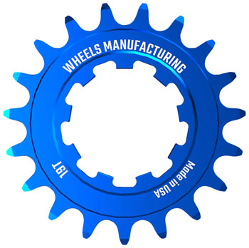 Wheels Manufacturing SOLO-SPEED Cog - 19t, Fits SOLO-SPLINE and SOLO-XD kits, Blue EA Drivers and Single Cogs