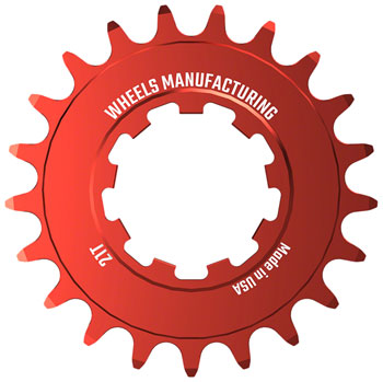 Wheels Manufacturing SOLO-SPEED Cog - 21t, Fits SOLO-SPLINE and SOLO-XD kits, Red EA Drivers and Single Cogs