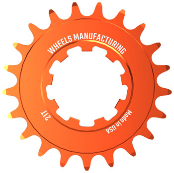 Wheels Manufacturing SOLO-SPEED Cog - 21t, Fits SOLO-SPLINE and SOLO-XD kits, Orange EA Drivers and Single Cogs