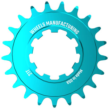 Wheels Manufacturing SOLO-SPEED Cog - 21t, Fits SOLO-SPLINE and SOLO-XD kits, Teal EA Drivers and Single Cogs