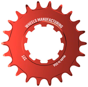Wheels Manufacturing SOLO-SPEED Cog - 22t, Fits SOLO-SPLINE and SOLO-XD kits, Red EA Drivers and Single Cogs