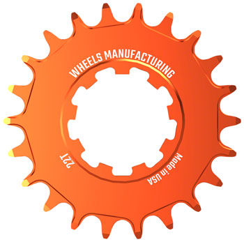 Wheels Manufacturing SOLO-SPEED Cog - 22t, Fits SOLO-SPLINE and SOLO-XD kits, Orange EA Drivers and Single Cogs