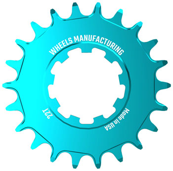 Wheels Manufacturing SOLO-SPEED Cog - 22t, Fits SOLO-SPLINE and SOLO-XD kits, Teal EA Drivers and Single Cogs