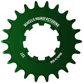 Wheels Manufacturing SOLO-SPEED Cog - 22t, Fits SOLO-SPLINE and SOLO-XD kits, Green EA Drivers and Single Cogs