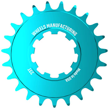 Wheels Manufacturing SOLO-SPEED Cog - 23t, Fits SOLO-SPLINE and SOLO-XD kits, Teal EA Drivers and Single Cogs