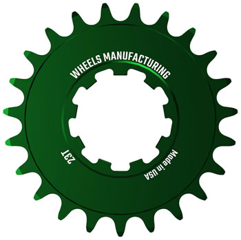 Wheels Manufacturing SOLO-SPEED Cog - 23t, Fits SOLO-SPLINE and SOLO-XD kits, Green EA Drivers and Single Cogs