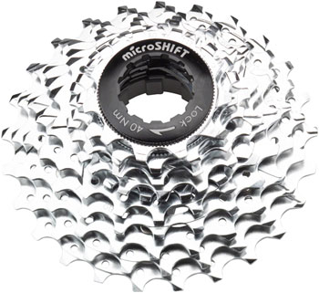 microSHIFT G10 Cassette - 10 Speed, 11-25t, Silver, Chrome Plated, With Spider Silver EA Cassettes