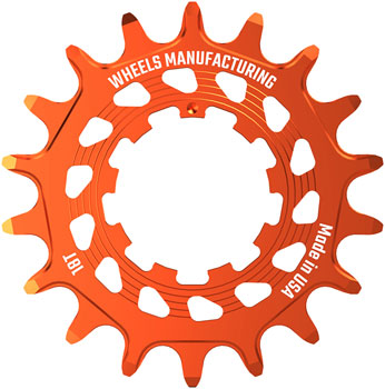 Wheels Manufacturing SOLO HG Cog - 18t, Fits SOLO-HG Kits, Orange EA Drivers and Single Cogs