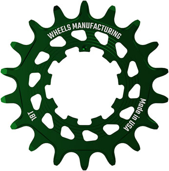 Wheels Manufacturing SOLO HG Cog - 18t, Fits SOLO-HG Kits, Green EA Drivers and Single Cogs