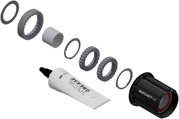 DT Swiss Ratchet LN Freehub Body Upgrade Kit - Shimano HG 11 Road, Standard, Aluminum, Sealed Bearing, 18T KIT Freehub Body