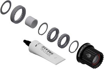 DT Swiss Ratchet LN Freehub Body Upgrade Kit - Shimano Micro Spline, Standard, Aluminum, Sealed Bearing, 36T KIT Freehub Body