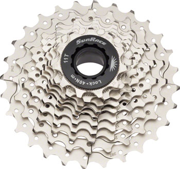 SunRace RS1 Cassette - 10 Speed, 11-28t, Silver EA Cassettes