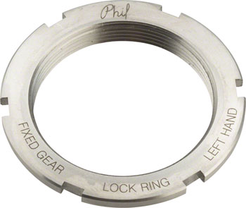 Phil Wood Stainless Steel Track Lockring, 1.32" x 24 tpi Left-Hand Thread EA Track Cogs and Lockrings