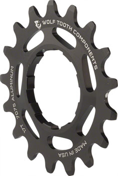 Wolf Tooth Single Speed Aluminum Cog - 17t, Compatible with 3/32" Chains, Black EA Drivers and Single Cogs