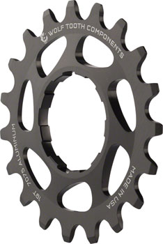 Wolf Tooth Single Speed Aluminum Cog - 19t, Compatible with 3/32" Chains, Black EA Drivers and Single Cogs