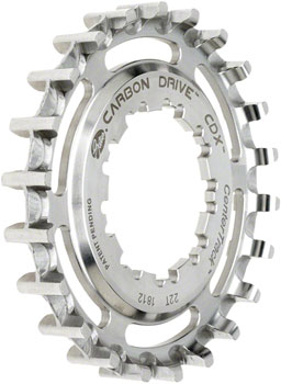 Gates Carbon Drive CDX CenterTrack Fin Line Freehub Rear Sprocket - 24t ,Shimano 9-Spline, Fin Tooth, Silver EA Belt Drive Cog