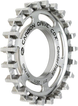 Gates Carbon Drive CDX CenterTrack Thread-On Fixie Rear Sprocket - 21t, Compatible with ISO Fixed Cog Threading, Silver EA Belt Drive Cog