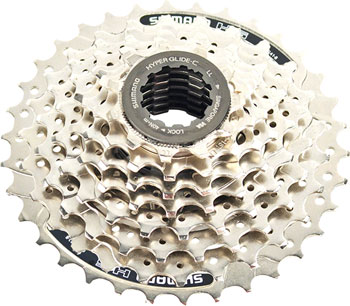 Shimano CS-HG41 Cassette - 8 Speed, 11-34t, Silver, Mega Range Silver EA Cassettes