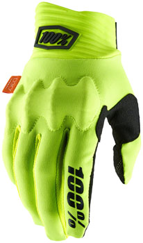 100% Cognito Gloves - Flourescent Yellow/Black, Full Finger, Men's, Small Yellow/Black PAA Gloves