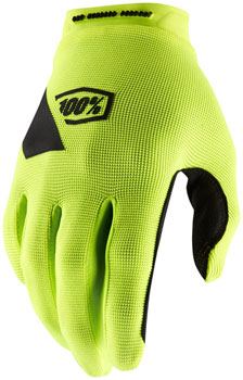 100% Ridecamp Gloves - Flourescent Yellow, Full Finger, Men's, Small Yellow PAA Gloves