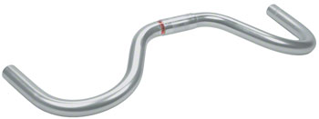 Nitto Moustache Handlebar: 25.4mm Bar Clamp 515mm Width Alloy Silver EA Cruiser/Multi-Position Handlebar