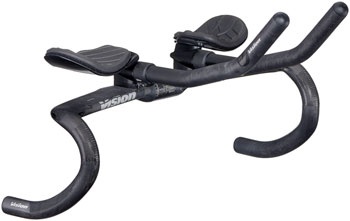 Vision Metron 4D Flat M.A.S. Handlebar with Extensions, 31.8mm ClampDiameter, 440mm Width, 290mm J-Bend Extensions – Carbon EA Integrated Drop Handlebar/Stem