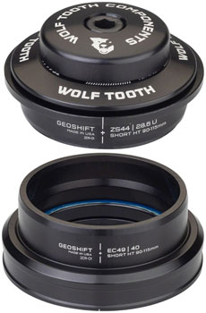 Wolf Tooth GeoShift Performance Angle Headset - 1 Deg, Short, ZS44/EC49, Black EA Headsets