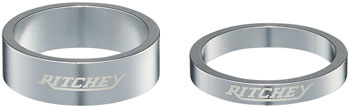 Ritchey Classic Headset Spacers - 1-1/8", 10mm (x2), 5 mm (x3), Silver EA Headset Stack Spacer