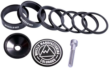Wheels Manufacturing Pro StackRight Headset Spacer Kit - Black EA Headset Stack Spacer