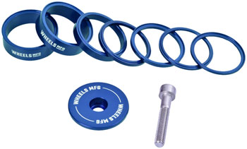 Wheels Manufacturing Essential StackRight Headset Spacer Kit - Blue EA Headset Stack Spacer