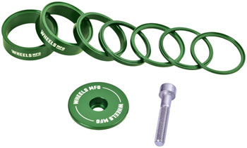 Wheels Manufacturing Essential StackRight Headset Spacer Kit - Green EA Headset Stack Spacer