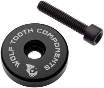 Wolf Tooth Ultralight Stem Cap with Integrated 5mm Spacer - Black EA Headset Top Cap