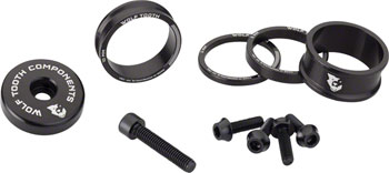 Wolf Tooth BlingKit: Headset Spacer Kit 3, 5,10, 15mm, Black BAG Headset Stack Spacer