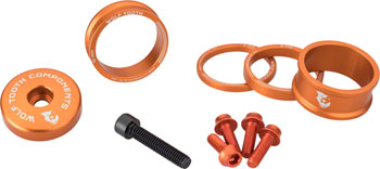 Wolf Tooth BlingKit: Headset Spacer Kit 3, 5,10, 15mm, Orange BAG Headset Stack Spacer