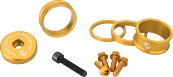 Wolf Tooth BlingKit: Headset Spacer Kit 3, 5,10, 15mm, Gold BAG Headset Stack Spacer