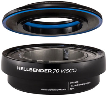 Cane Creek Hellbender 70 Visco Upper Headset - ZS44/28.6-H13.5, Mid Tune, Black EA Headset Upper