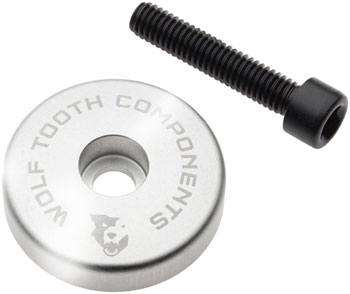 Wolf Tooth Ultralight Stem Cap with Integrated 5mm Spacer - 5mm Spacer, Raw Silver Raw Silver EA Headset Top Cap