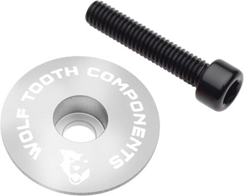 Wolf Tooth Ultralight Stem Cap - Flat, Raw Silver Raw Silver EA Headset Top Cap