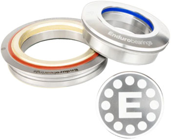 Enduro HDK-0010-S Maxhit Zero-Stack Headset Kit - ZS44/28.6 Upper | ZS56/40, Angular Contact Bearings, Tapered, Silver EA Headsets