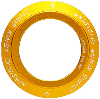 Chris King DropSet 2-4 Headset Bearing Cap and GripLock Assembly - Matte Gold 50th Anniversary Matte Gold EA Headset Small Part