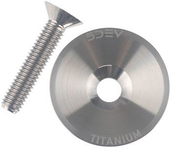 5DEV Titanium Top Cap - Raw Ti Raw Titanium EA Headset Top Cap