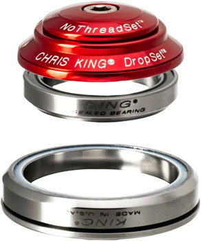 Chris King DropSet 3 Headset - 1-1/8 - 1.5", 41/52mm, 36 Deg, Red EA Headsets