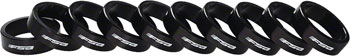 Full Speed Ahead Bag of 10 1-1/8"x10mm Headset Spacers Black Alloy with Logo Black BAG Headset Stack Spacer