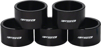 Full Speed Ahead 1-1/8"x20mm Headset Spacers Black Alloy with Logo Bag of 5 Black BAG Headset Stack Spacer