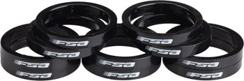 Full Speed Ahead Polycarbonate Headset Spacers 1 1/8" x 5mm 10 pcs Black EA Headset Stack Spacer